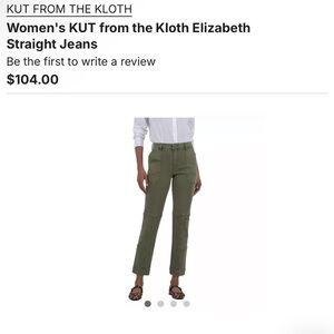 Kut from the Kloth Women's Green Straight Leg Pants